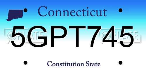 5GPT745 Connecticut License Plate