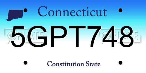 5GPT748 Connecticut License Plate