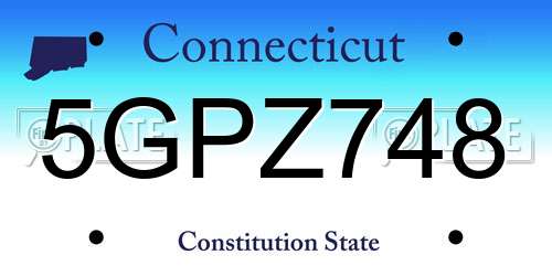 5GPZ748 Connecticut License Plate