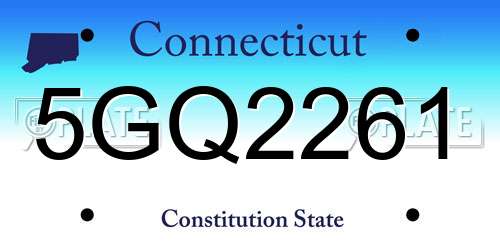 5GQ2261 Connecticut License Plate