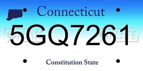 5GQ7261 Connecticut License Plate