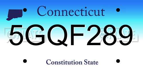 5GQF289 Connecticut License Plate
