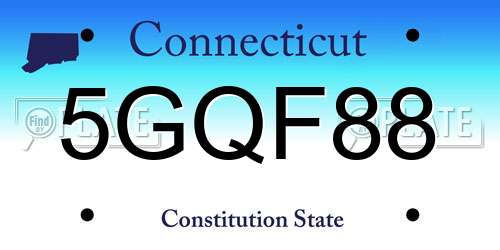 5GQF88 Connecticut License Plate