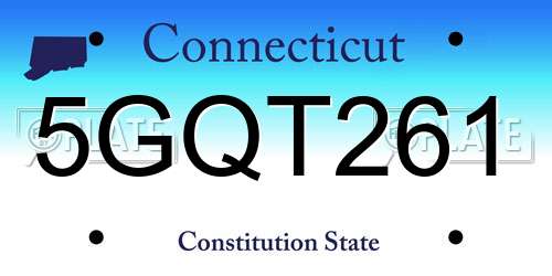5GQT261 Connecticut License Plate