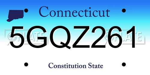 5GQZ261 Connecticut License Plate
