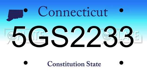 5GS2233 Connecticut License Plate
