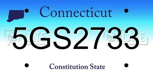 5GS2733 Connecticut License Plate