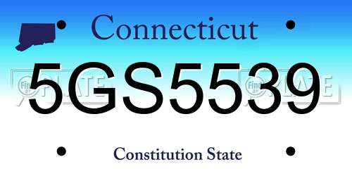 5GS5539 Connecticut License Plate