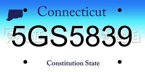 5GS5839 Connecticut License Plate