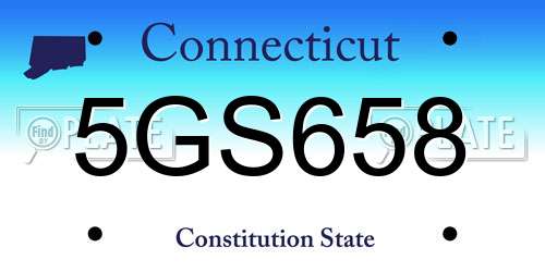 5GS658 Connecticut License Plate