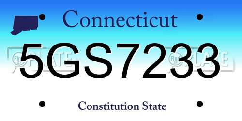 5GS7233 Connecticut License Plate