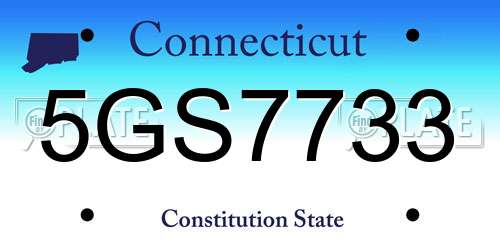 5GS7733 Connecticut License Plate