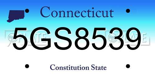 5GS8539 Connecticut License Plate