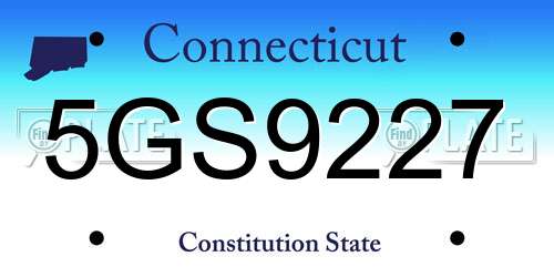 5GS9227 Connecticut License Plate