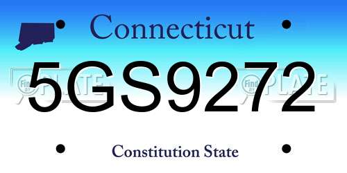 5GS9272 Connecticut License Plate