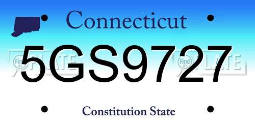 5GS9727 Connecticut License Plate