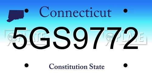 5GS9772 Connecticut License Plate