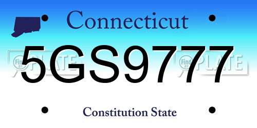 5GS9777 Connecticut License Plate