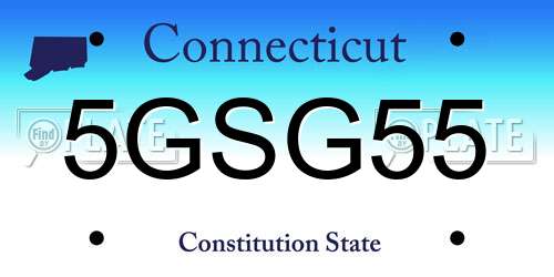 5GSG55 Connecticut License Plate