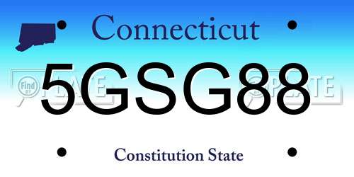 5GSG88 Connecticut License Plate