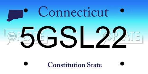 5GSL22 Connecticut License Plate