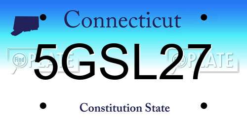 5GSL27 Connecticut License Plate