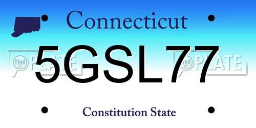 5GSL77 Connecticut License Plate