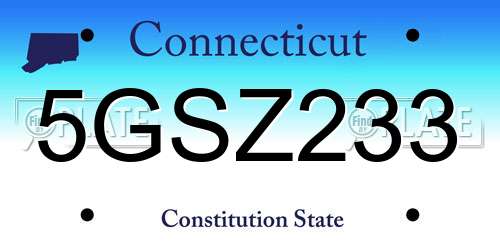 5GSZ233 Connecticut License Plate