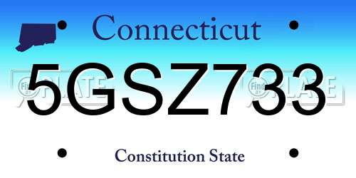 5GSZ733 Connecticut License Plate