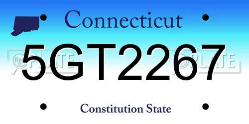 5GT2267 Connecticut License Plate