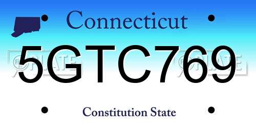 5GTC769 Connecticut License Plate