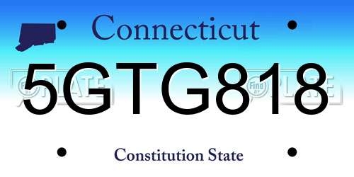 5GTG818 Connecticut License Plate