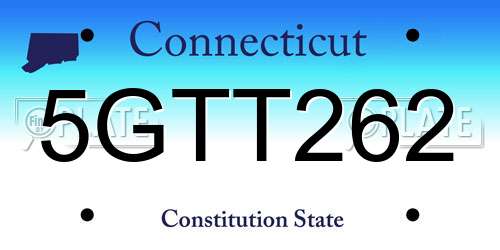 5GTT262 Connecticut License Plate