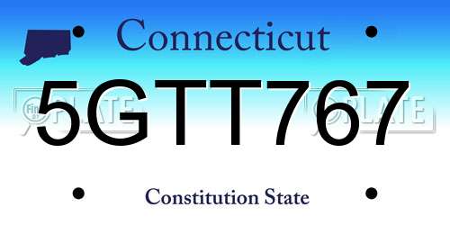 5GTT767 Connecticut License Plate