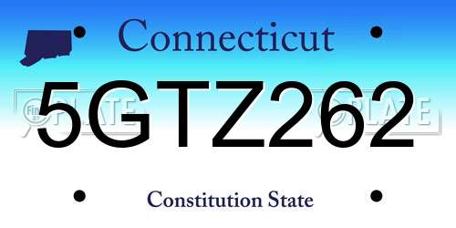 5GTZ262 Connecticut License Plate