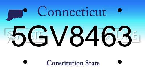 5GV8463 Connecticut License Plate