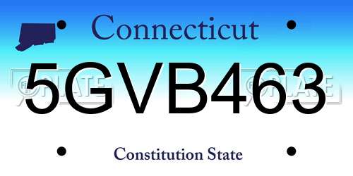 5GVB463 Connecticut License Plate