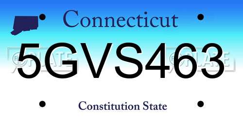 5GVS463 Connecticut License Plate