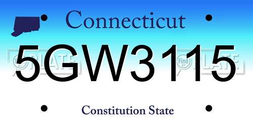 5GW3115 Connecticut License Plate