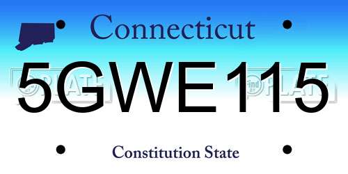 5GWE115 Connecticut License Plate