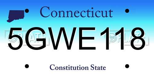 5GWE118 Connecticut License Plate