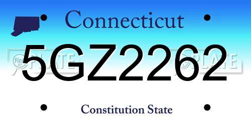 5GZ2262 Connecticut License Plate