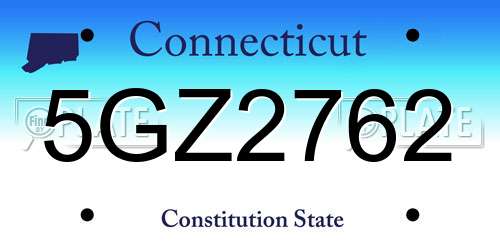 5GZ2762 Connecticut License Plate