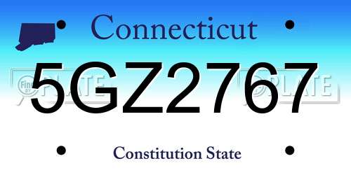 5GZ2767 Connecticut License Plate