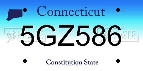 5GZ586 Connecticut License Plate