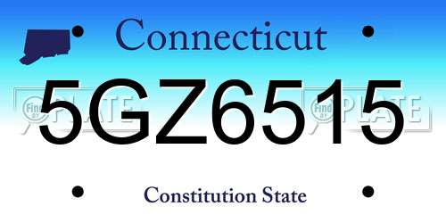 5GZ6515 Connecticut License Plate