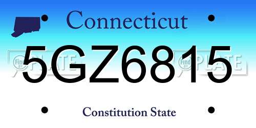 5GZ6815 Connecticut License Plate