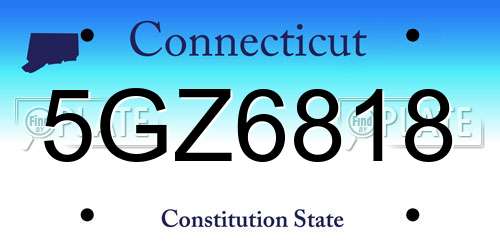 5GZ6818 Connecticut License Plate