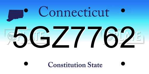 5GZ7762 Connecticut License Plate