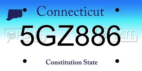 5GZ886 Connecticut License Plate